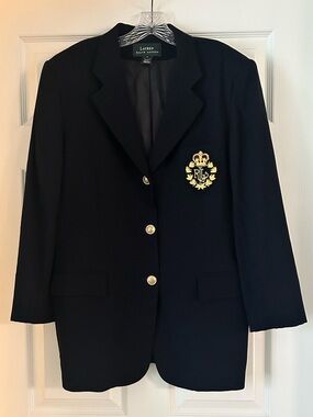 Lauren Ralph Lauren Vintage Crown Crest Wool Blazer